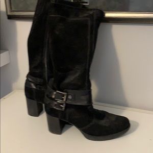 Black suede boots